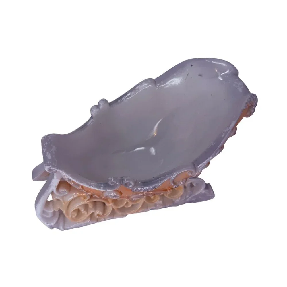 Vintage Plastic Blush Pink Christmas Ornate Winter‎ Sleigh